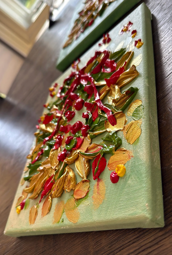 Festive Bow And Blossom Wreath 8x10