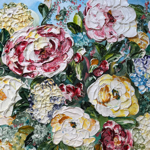 JUST MY IMAGINATION Impasto Floral Painting Framed 24x30