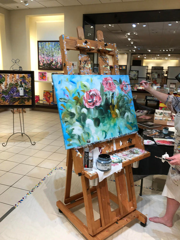 JUST MY IMAGINATION Impasto Floral Painting Framed 24x30