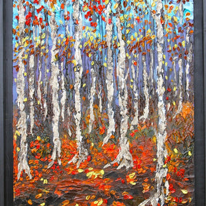 Fall Symphony - Abstract Landscape Impasto Painting, 24x48 - Item #37