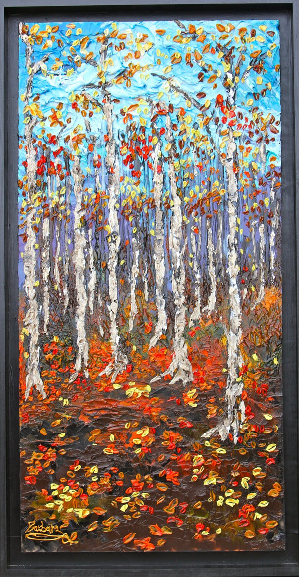 Fall Symphony - Abstract Landscape Impasto Painting, 24x48 - Item #37