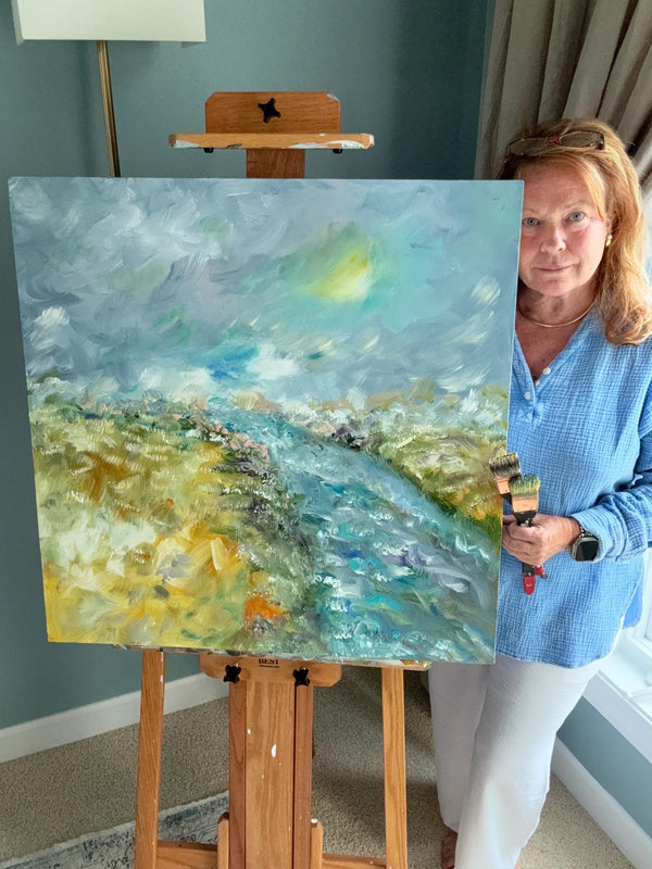 Living Water, 28x28 Contemporary 3 inch deep canvas.