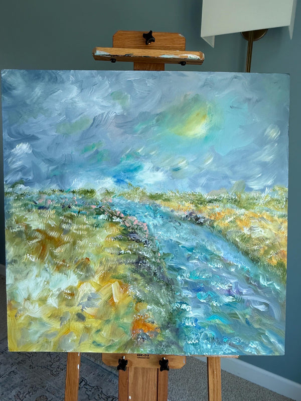 Living Water, 28x28 Contemporary 3 inch deep canvas.