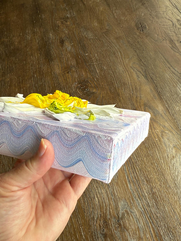 Dawn Of Independence 8 x 8 3D hand painted Textured Art Flower by Barbara Posey Scharpf