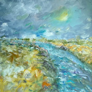 Living Water, 28x28 Contemporary 3 inch deep canvas.