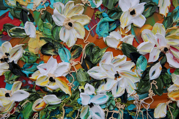 Traveling Daysies - 16x16 - Floral