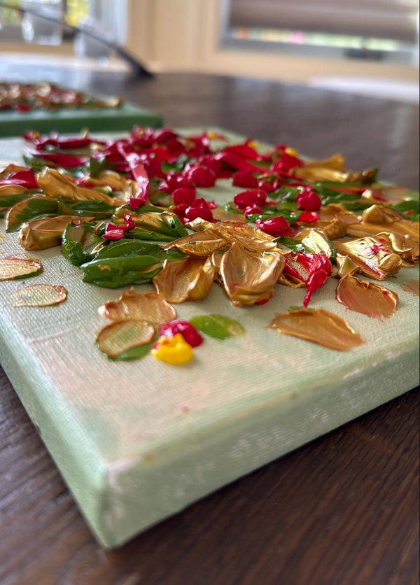 Festive Bow And Blossom Wreath 8x10