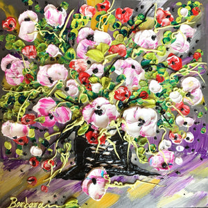 Sweethearts Bouquet: Hand painted impasto floral painting 16x16 ( Kristis)
