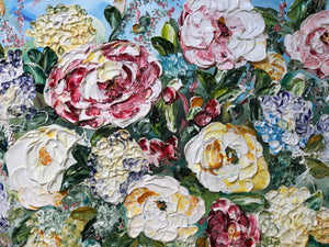 JUST MY IMAGINATION Impasto Floral Painting Framed 24x30