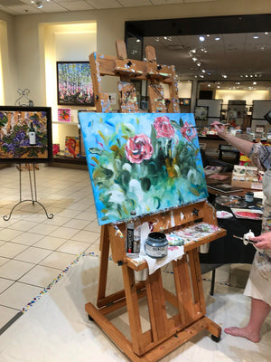JUST MY IMAGINATION Impasto Floral Painting Framed 24x30