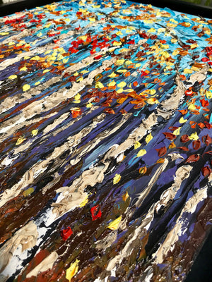 Fall Symphony - Abstract Landscape Impasto Painting, 24x48 - Item #37