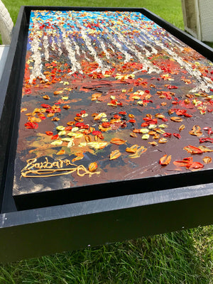 Fall Symphony - Abstract Landscape Impasto Painting, 24x48 - Item #37