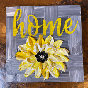 Home Petal Pop, 10x10 , textured floral art, Small Canvas Art