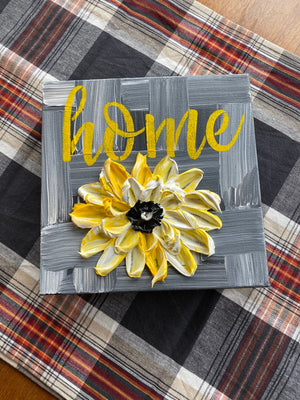 Home Petal Pop, 10x10 , textured floral art, Small Canvas Art