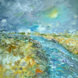 Living Water, 28x28 Contemporary 3 inch deep canvas.